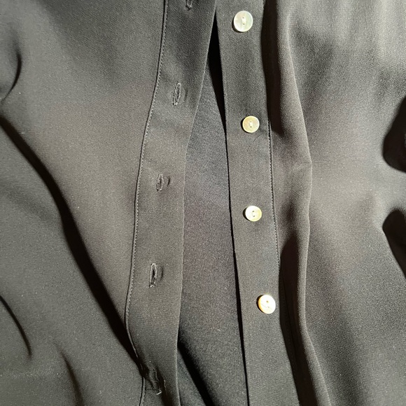 Marla Wynne Sz S sheer BLACK button shirt top Layers HSN - Picture 10 of 11